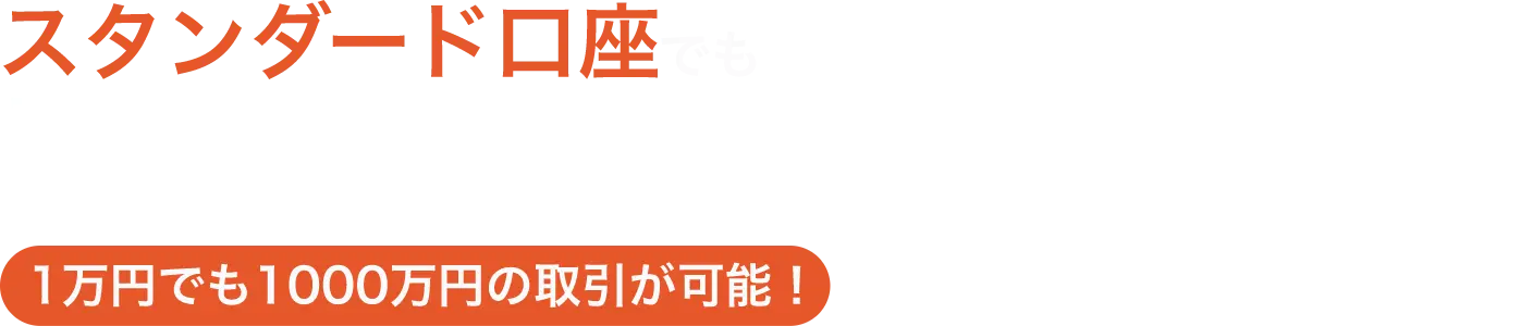 1万円でも1000万円の取引が可能！
